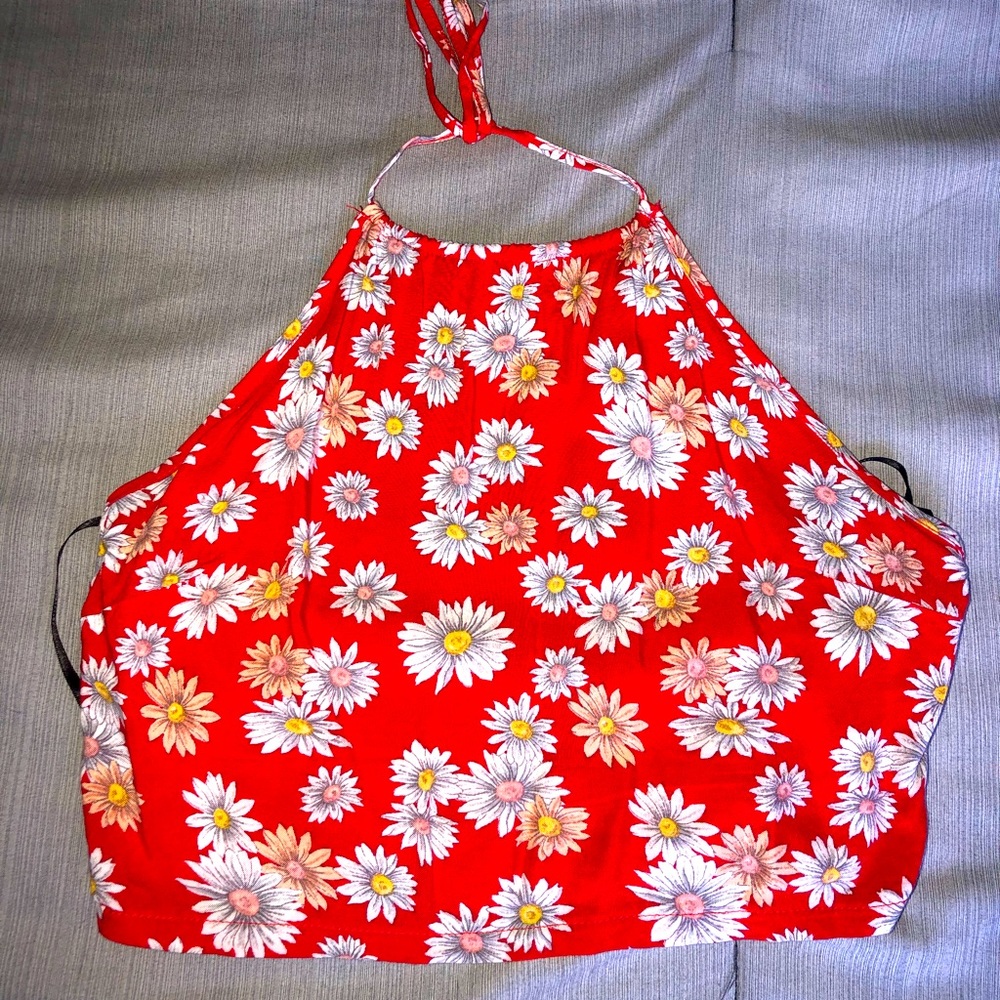 Forever 21 Red floral halter top